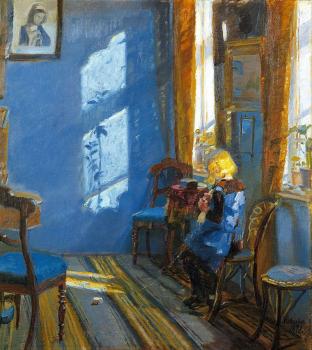 Anna Ancher : Sunlight in the blue room